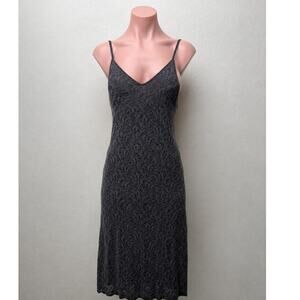 Milo Black & Deep Purple Lace Floral Crochet VNeck Strappy Maxi Dress P